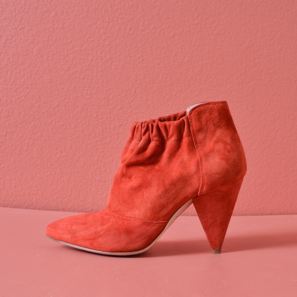 Loeffler Randall SIMONE SUEDE GATHERED Booties 6.5 - Picture 1 of 8